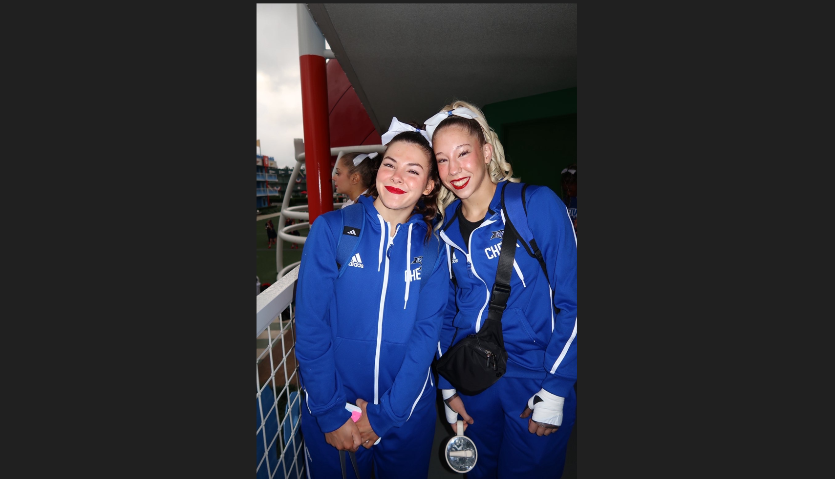 Zoe Nelson (left) stands next to Maris Clark (Right) before getting ready for competition